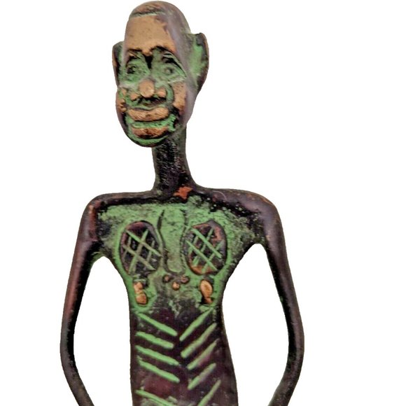 African Tribal Heavy Metal Art Figurine Statue Vintage - Picture 2 of 10